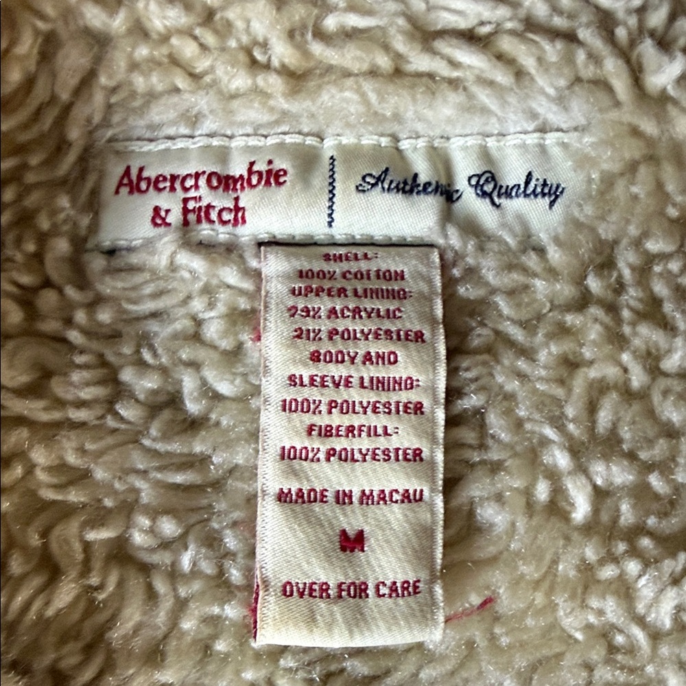 Abercrombie & Fitch Cream Sherpa Jacket - Picture 2 of 9